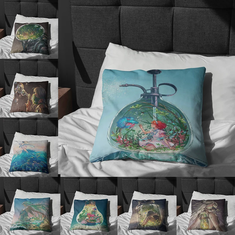 

Лидер продаж 2023, Коллекция Элегантных декоративных подушек для дивана в стиле Фэнтези для девушек, чехлы для подушек 45x45