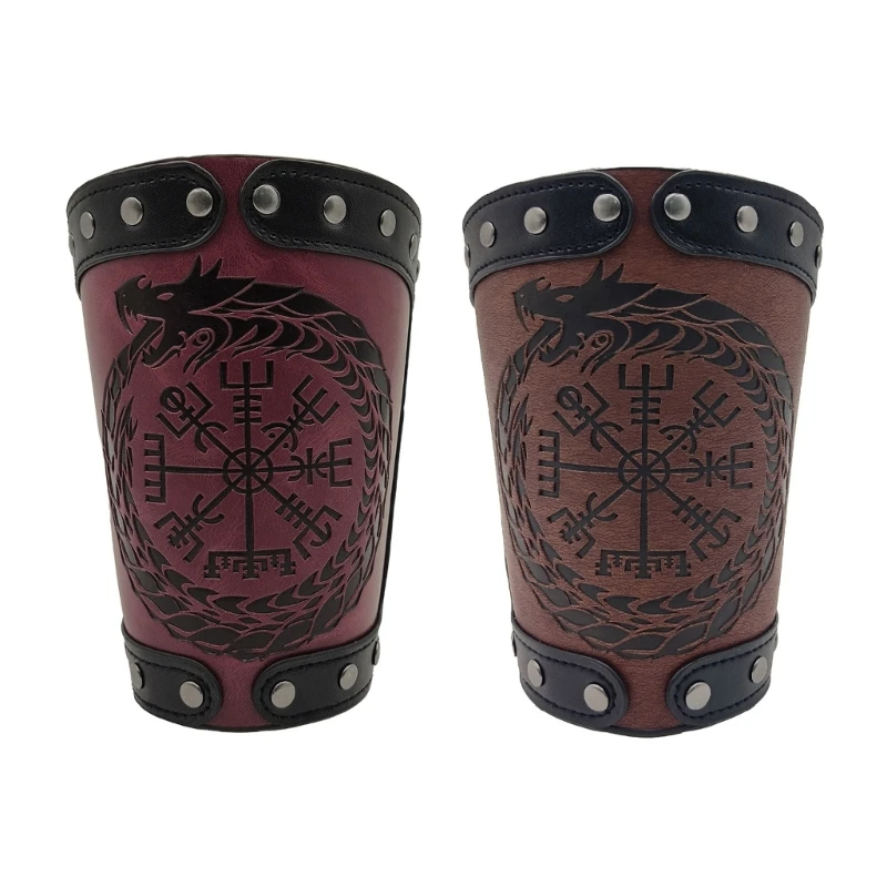 

Embossed Norse Symbol Faux Leather Arm Armors Vintage Renaissances Arm Guards