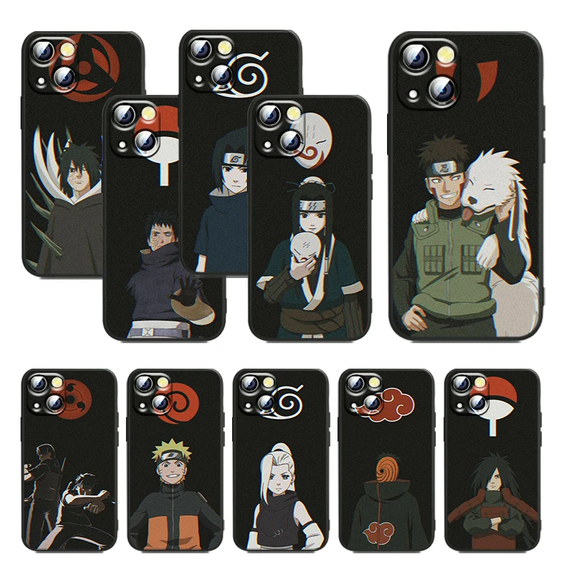 

Anime Naruto For Apple iPhone 11 12 13 Max Mini 5 6 7 8 X XR XS Pro Plus Black luxury Silicone Soft Cover Funda Phone Case Capa