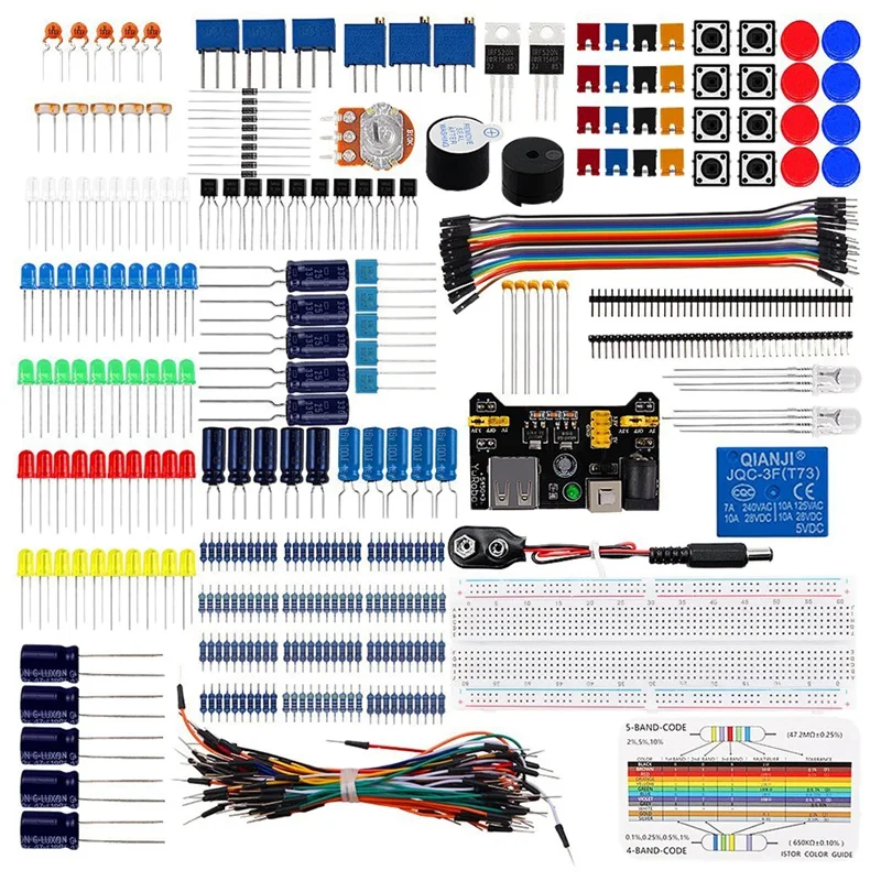 

Базовый стартовый набор для электроники «сделай сам», джампер, провода, резисторы, зуммер для Arduino UNO R3 Mega256