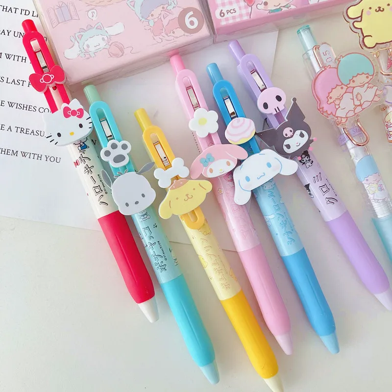 

Kawaii Anime Cartoon Kuromi Ins Wind Press Pen My Melody High-Value Girl Heart Signature Pen Cartoon Japanese Cute Black Gel Pen