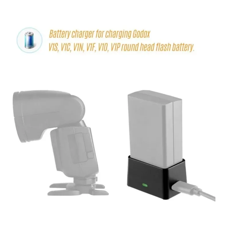 Фото USB-зарядное устройство VC26 для вспышки-вспышки V1pro V1 V860III V850III MF-R76 (без аккумулятора) №3