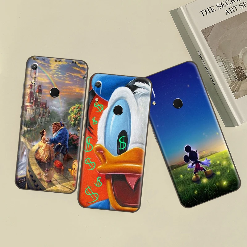 

Disney Mickey Castle For Huawei Y6 2019 Y6P Soft Silicon Back Phone Cover Protective Black Tpu Case Soft TPU Funda Carcasa