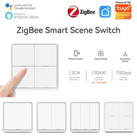 tuya smart home zigbee 3 0 wireless wall switch push button controller paste type smart automation scene control home devices
