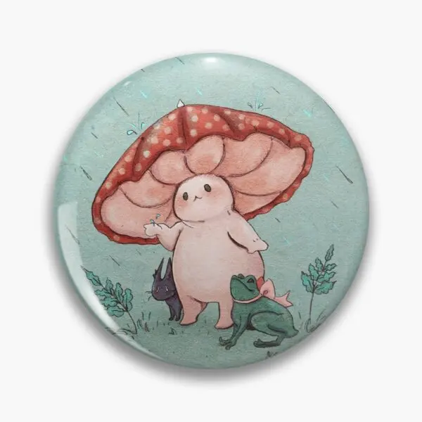 

Mushroom Umbrella On A Rainy Day Customizable Soft Button Pin Cute Decor Lapel Pin Collar Brooch Hat Clothes Women Badge