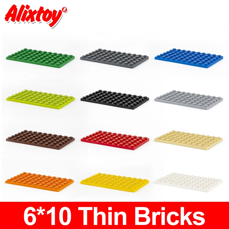 

DIY 10шт Строительные Блоки Тонкие Фигурки Кирпичи 6x10 Точек 12 Цветов Обучающий Творческий Размер Совместим С 3033 Игрушками для Детей