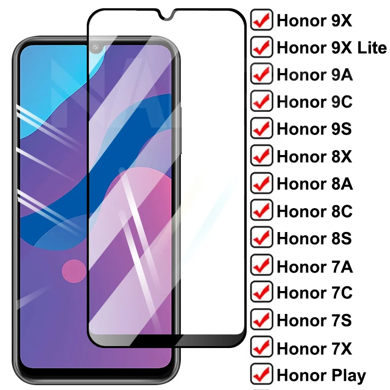 

Защитное стекло 9D для Honor 9X Lite 9A 9C 9S 8X 8A 8C 8S Honor 7A 7X