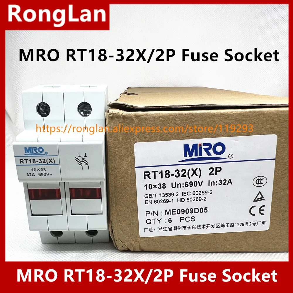 Masahiro RT18-32X 2P База плавящегося предохранителя 10*38 толстых медных деталей RT18-32-10