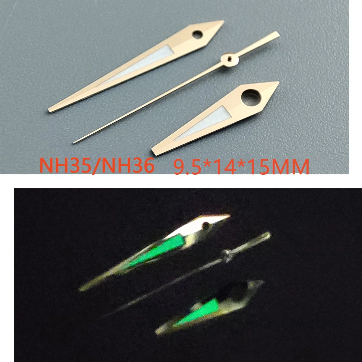 Аксессуары для часов указка NH35 Золотая зеленая супер светящаяся подходит NH36