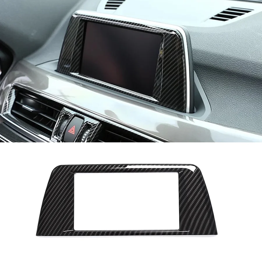 

1x Carbon Fiber Center Central Navigation Panel Frame Cover Trim Sticker For BMW X1 2016 2017 2018 2019 2020 Car Accessories