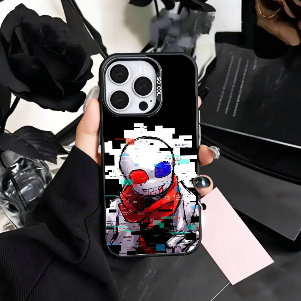 Фото COOL Fell Ink S-Sans U-Undertale Чехол для телефона для iPhone 17, 16, 15, 14, 13, 12, 11 Plus, Pro Max, цветной, с серебряным покрытием внутри №4