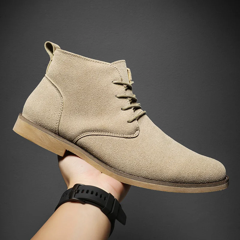 

Men Winter Boot Lace Up British Style Classic Suede Boots Casual Shoes Work Footwear Botas Zapatos Hombre Ankle Boots size 38-47