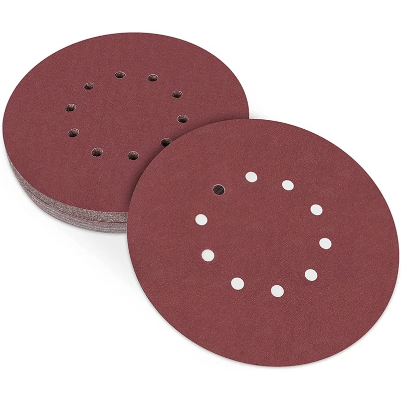 

9 Inch Sanding Disc 240 Grit, 25 Pcs Hook And Loop Sandpaper Pads For Drywall Sander Long Neck Sanders