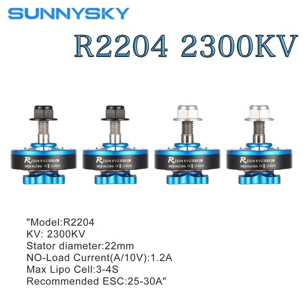

SUNNYSKY R2204 3-4S 2300 кв CW бесщеточный двигатель для радиоуправляемого дрона FPV гоночного квадрокоптера планера