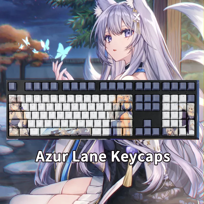 

Azur Lane Theme Keycaps For Mechanical Keyboard Cherry Profile Key Caps Anime Cosplay Accessories For PC Gamer