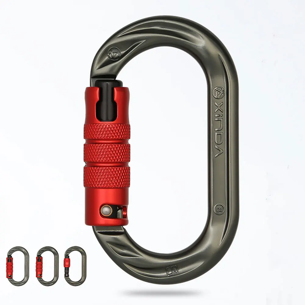 

24KN Outdoor Professional Rock Climbing Lock 7075 Aluminum Alloy Field Camping Trip Rescue Downhill Cave Survival Safety Guard