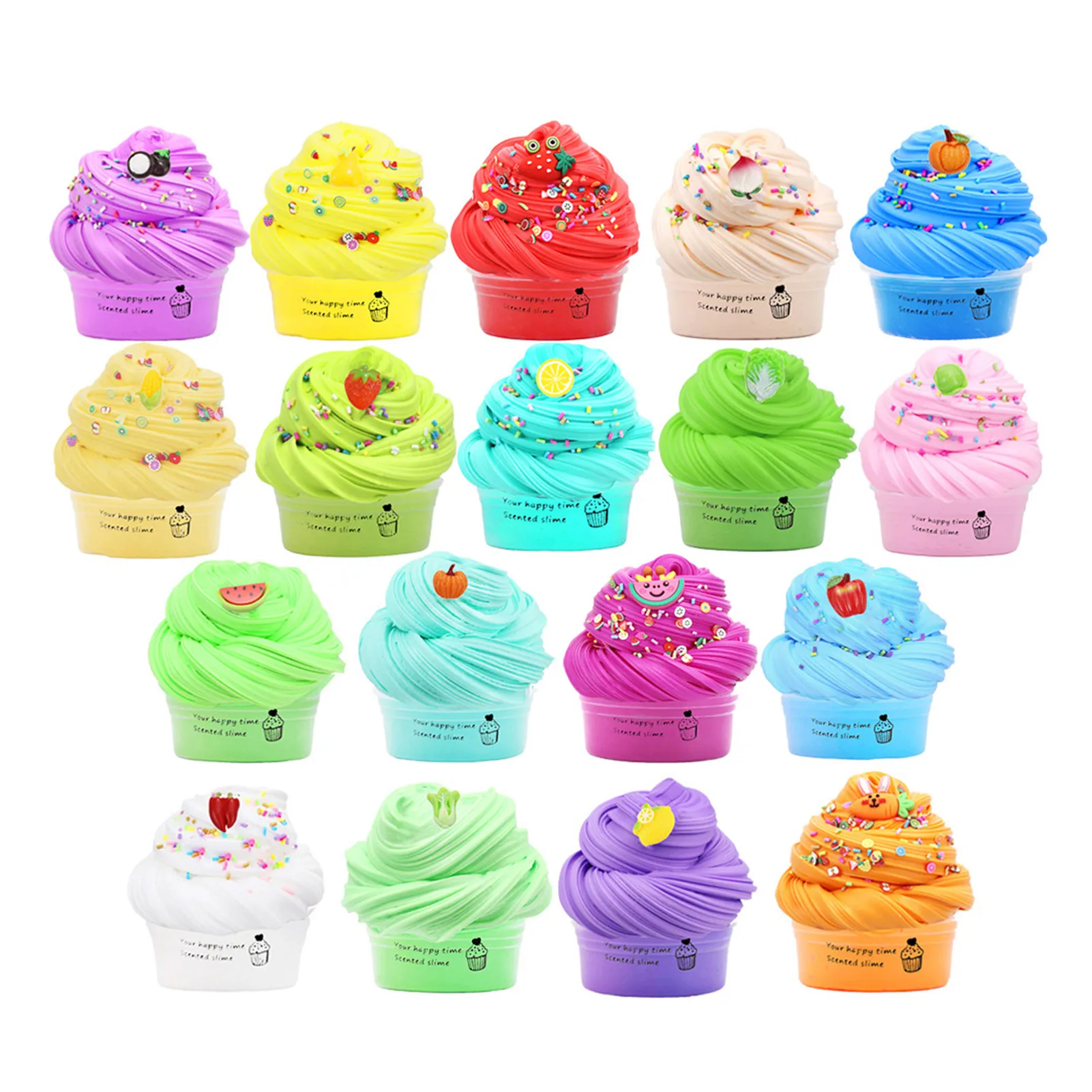 

18pcs Fluffy Slimes Toys Clay Floam Slimes Scented Stress Relief Kids Toy Sludge Cotton Release Clay Toy Plasticine Gifts