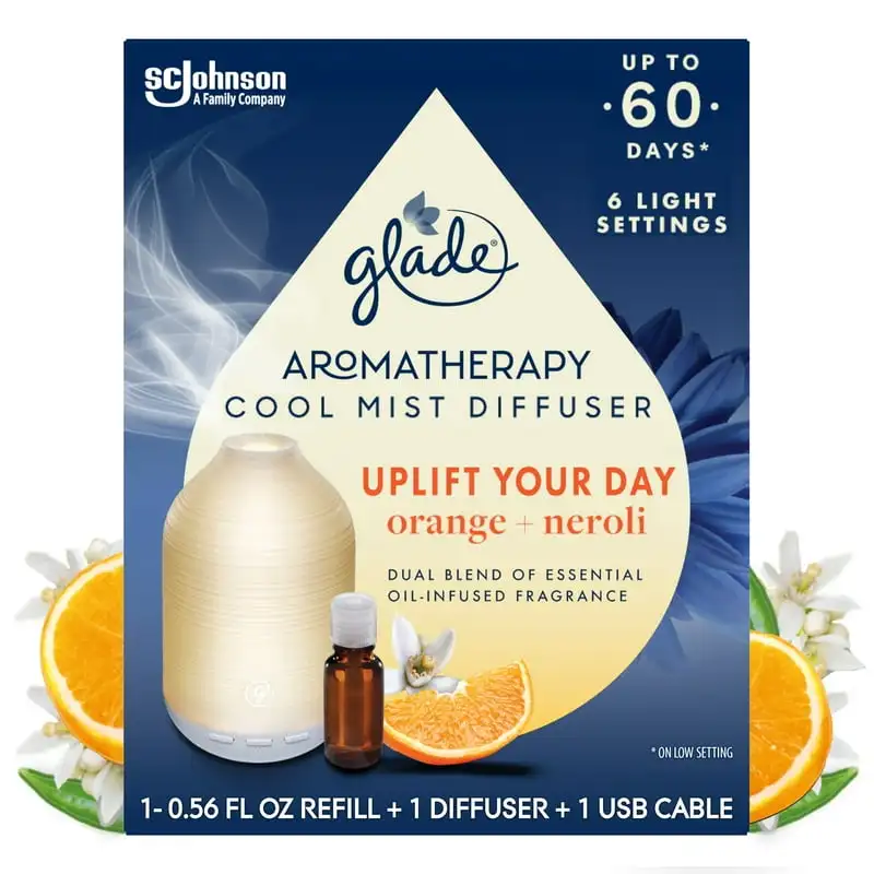 

Oil Diffuser, Uplift Your Day Scent with Notes of Orange & Neroli, 0.56 oz (16.8 ml), Cool Aromatherapy Diffuser & Air Freshen
