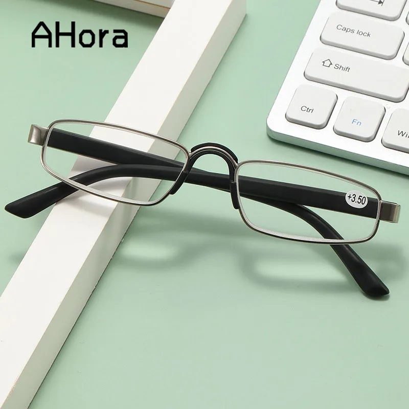 

Ahora Classic Small Frame Reading Glasses Fashion Alloy Sqaure Presbyopia Eyeglasses For Women&Men +1.0+1.5+2.0+2.5+3.0+3.5+4.0