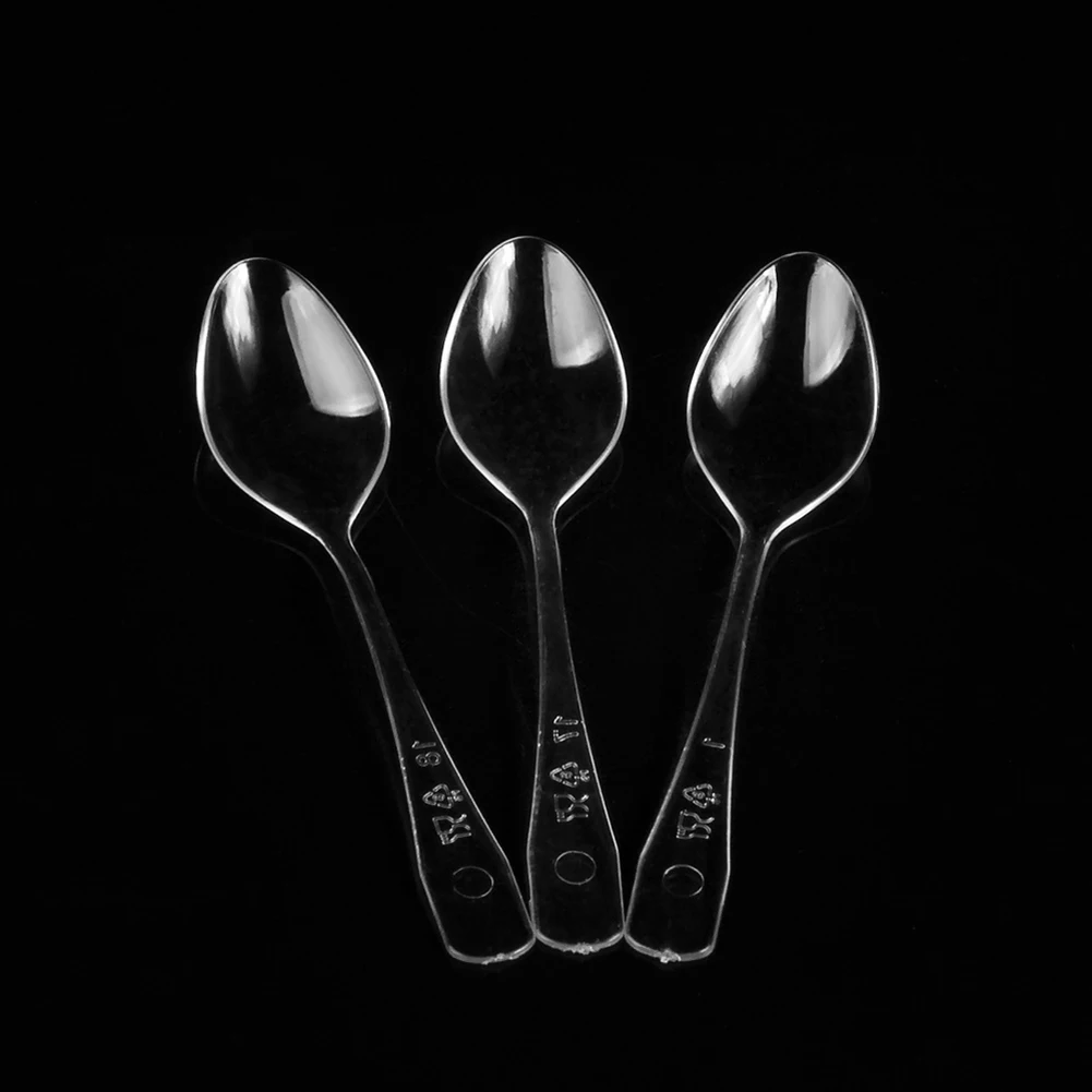 100 шт., одноразовые Десертные Ложки для мороженого | AliExpress