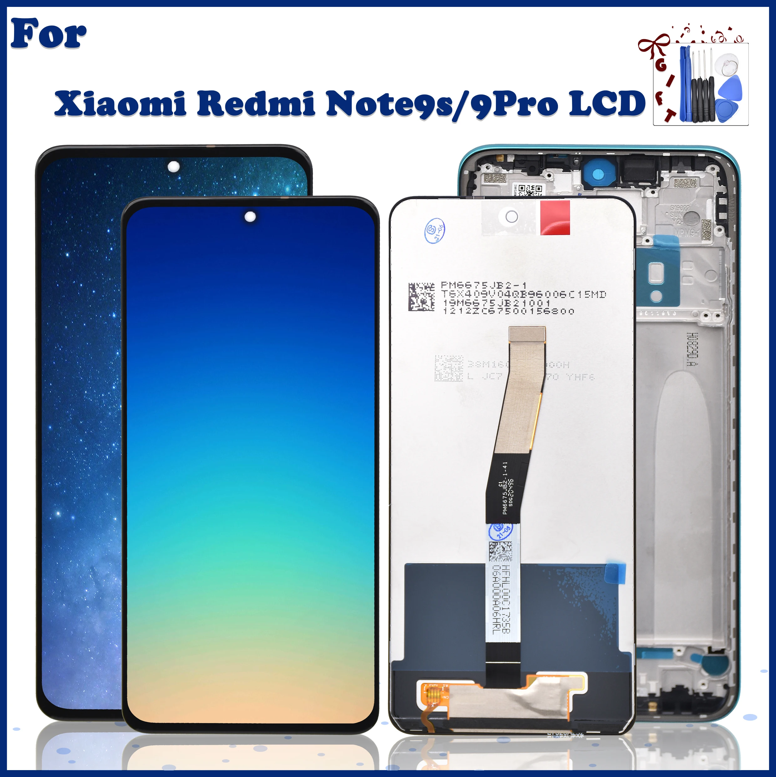 

Оригинальная сборка сенсорного ЖК-экрана 6,67 дюйма для Xiaomi Redmi Note 9S LCD 10, замена для Redmi Note9 Pro M2003J6A1G M2003J6B2G + рамка