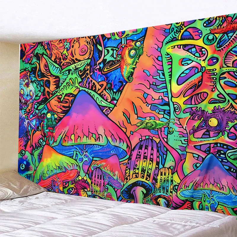 

Психоделические грибы, 3D печать, прямоугольный настенный Декор для дома