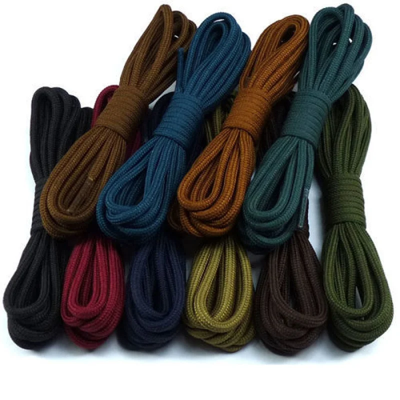 

Men and Women Couple Buy Two Pairs and Get One Pair of Polyester Non-Waxing round Thick0.28cm Leather shoe lace High-Top Leather