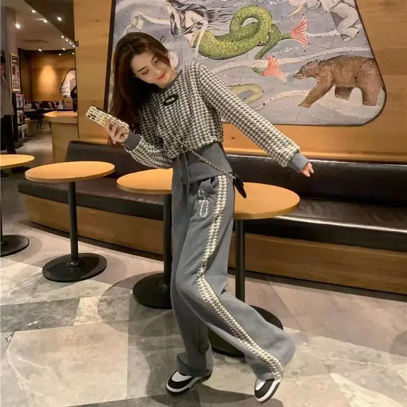 Модный повседневный стильный женский твидовый костюм весна-осень 2022 новые