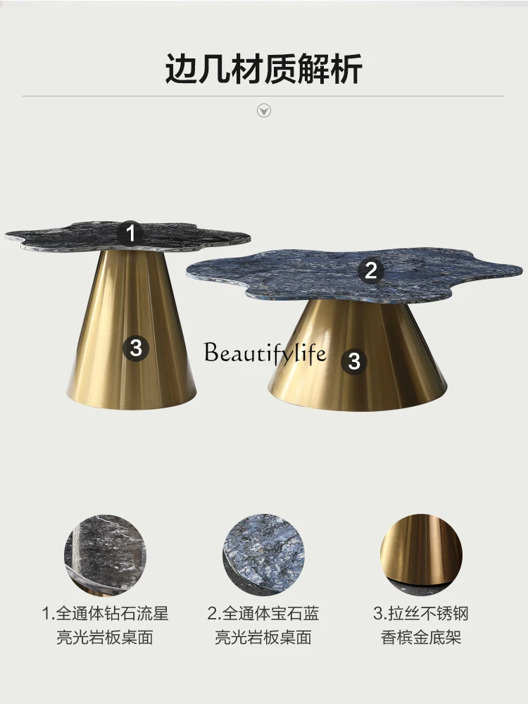 Роскошный яркий каменный тарелка чайный столик современный простой в стиле