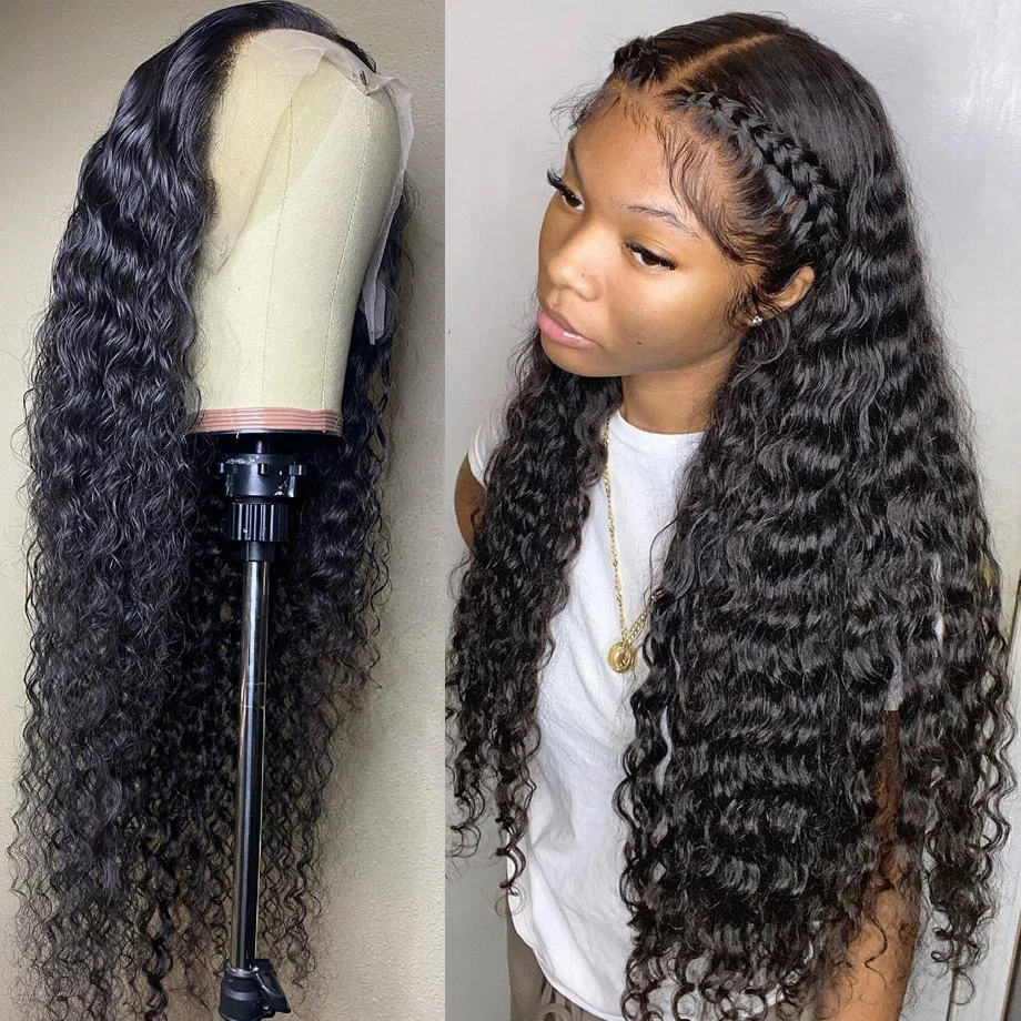 

13x4 Loose Deep Wave Frontal Wig Hd Brazilian Hair Wigs For Black Women Water Wave Lace Front Wig 40 Inch Curly Human Hair Wig