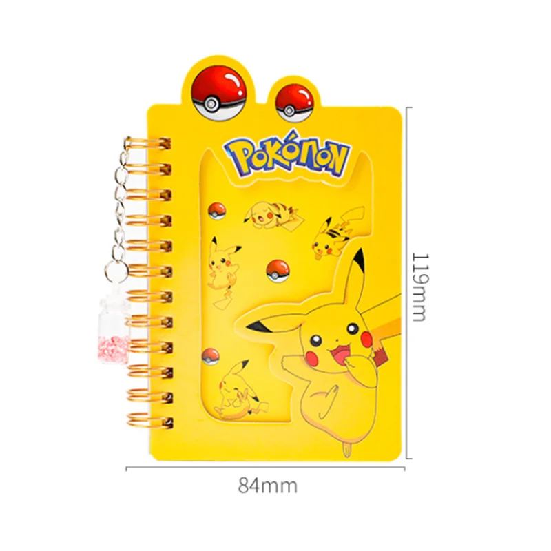 

3D New Pokemon Pikachu Quicksand Bottle Notepad Notebook Cute Notebook Portable Men and Women School Supplies Birthday Gift