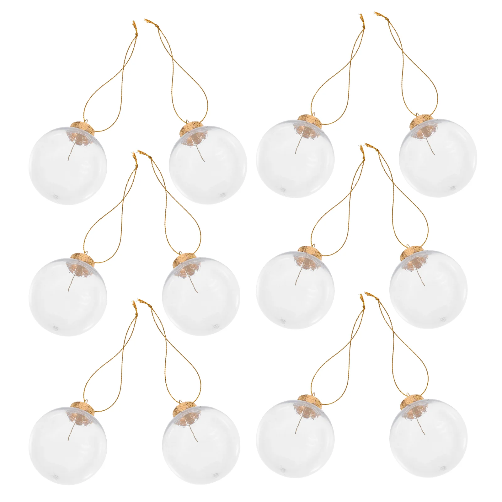 

12pcs Clear Fillable Ball Ornaments Plastic Balls Ornaments Christmas Tree DIY Decors