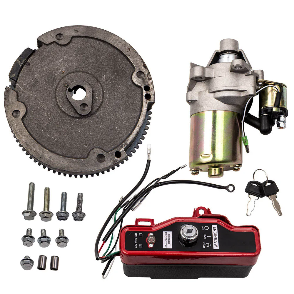 

Electric Start Kit Starter Motor Solenoid On/off Switch For Honda Gx200 5.5HP Flywheel Switch For GX160