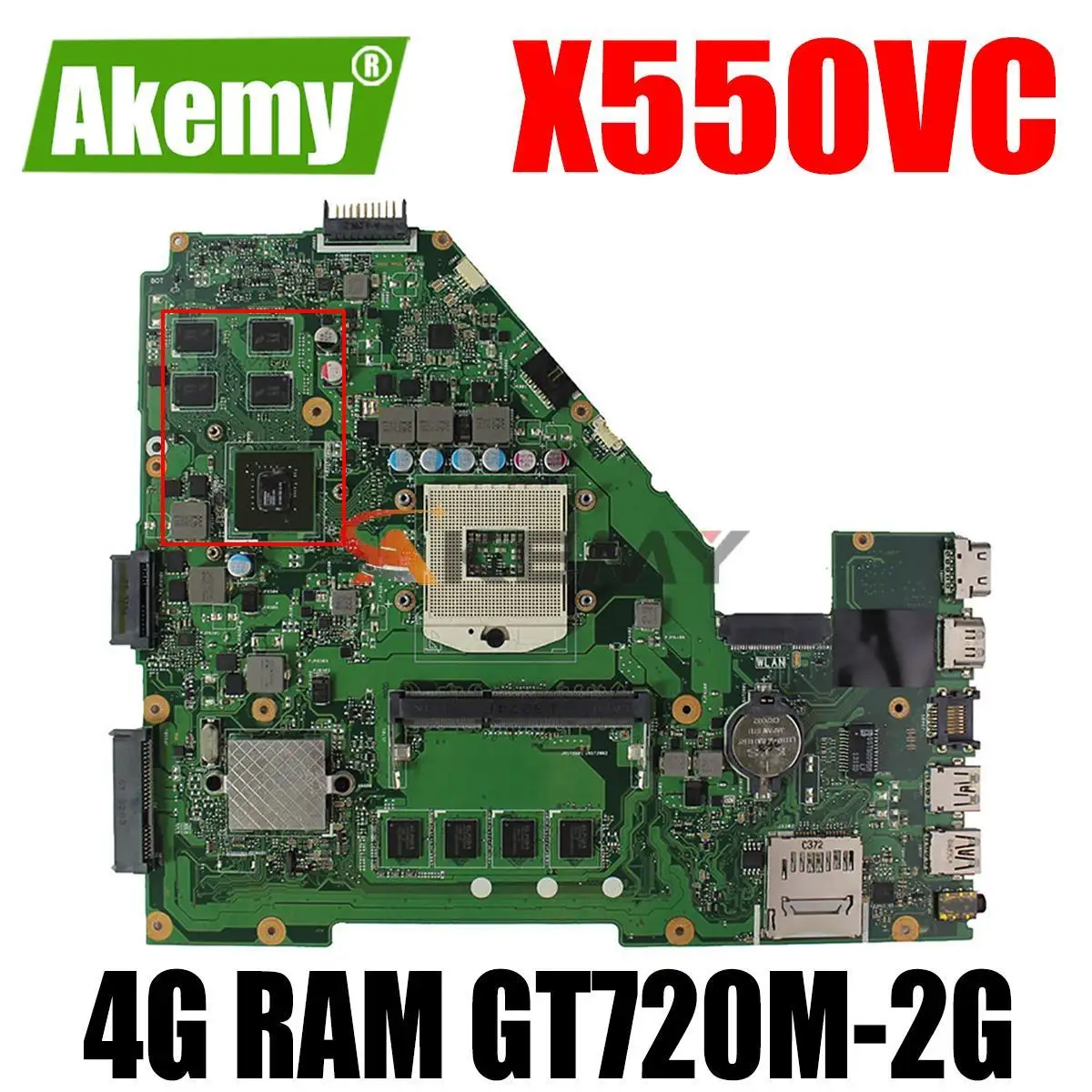 

X550VC Laptop Motherboard for ASUS X550VC R510V X550V X550 Test Original Mainboard 4G RAM GT720M-2G