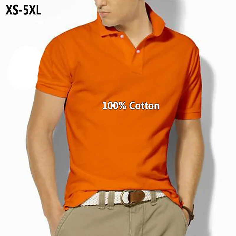 

XS-5XL 100% Cotton Summer Solid Color Mens Short Sleeve Polo Shirts Casual SportsWear Tennis Shirt Polos Hommes Fashion Blouse