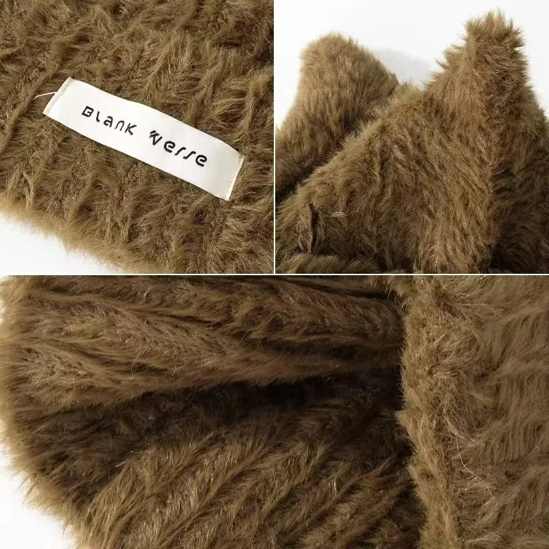 Новые японские милые плюшевые шапочки с кошачьими ушками Y2K осенне-зимняя