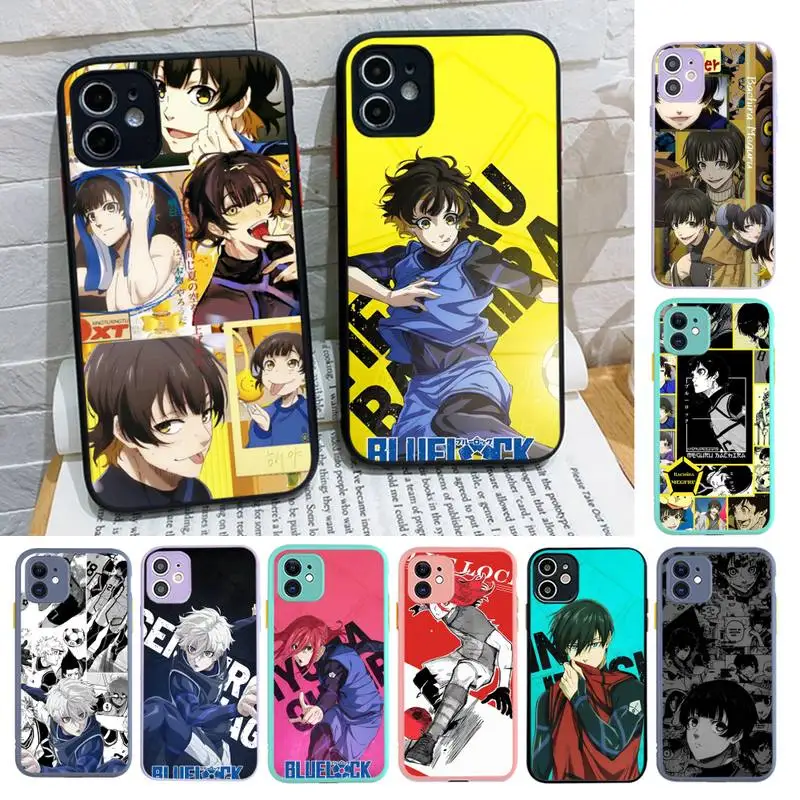 

Blue Lock Anime Phone Case for iPhone 14 11 12 13 Mini Pro Max 8 7 Plus X XR XS MAX Translucent Matte Cover