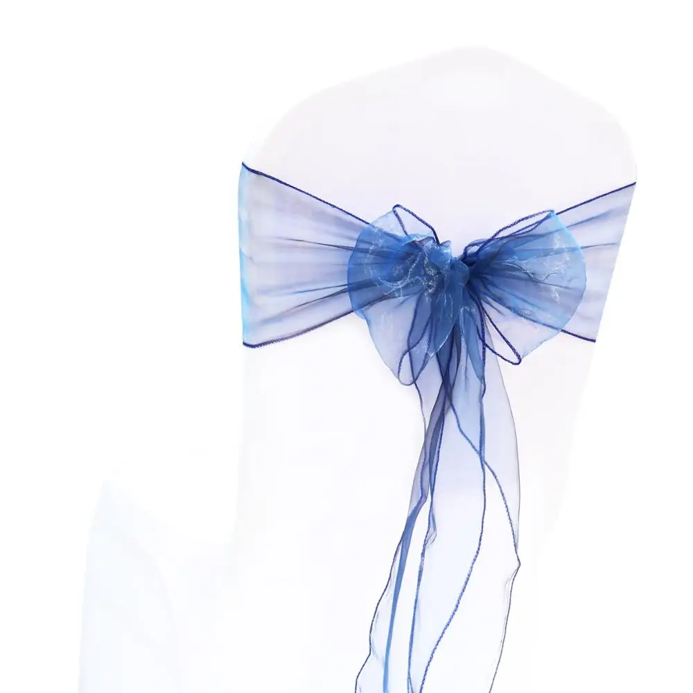 

Organza Chair Sashes Bow Cover chair sashes tulle For Weddings Events &Party Banquet Christmas Decoration Outdoor lawn wedding