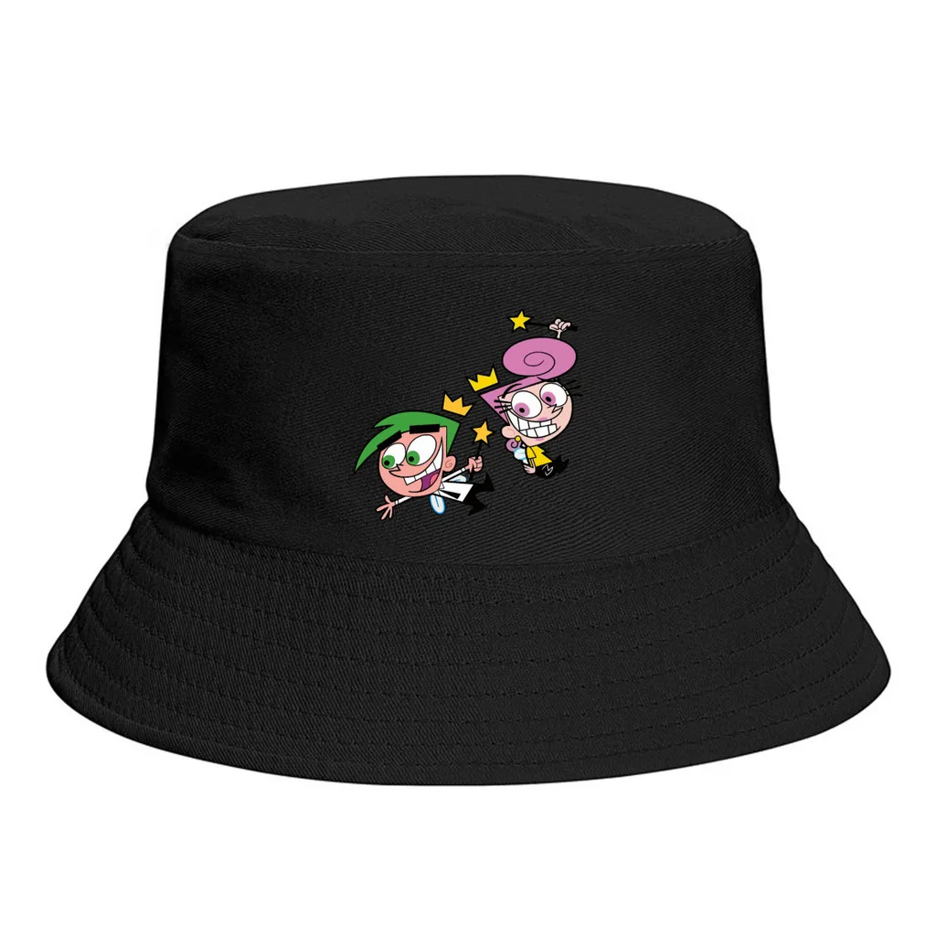 

Summer Unisex Fashion Bucket Hats Wanda And Cosmo Halloween Women Men Fisherman Hats The Fairly Odd Parents Autumn Beach Sun Hat