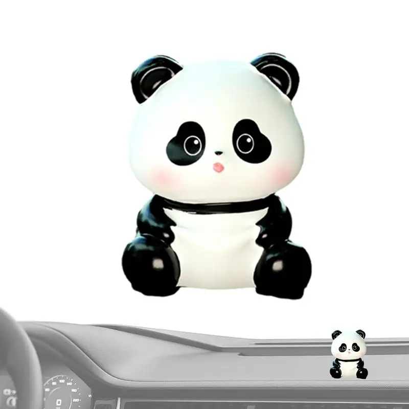 

Фигурки панды для салона автомобиля, миниатюрная кукла-панда, украшения для приборной панды, милая фигурка панды из смолы для автомобиля