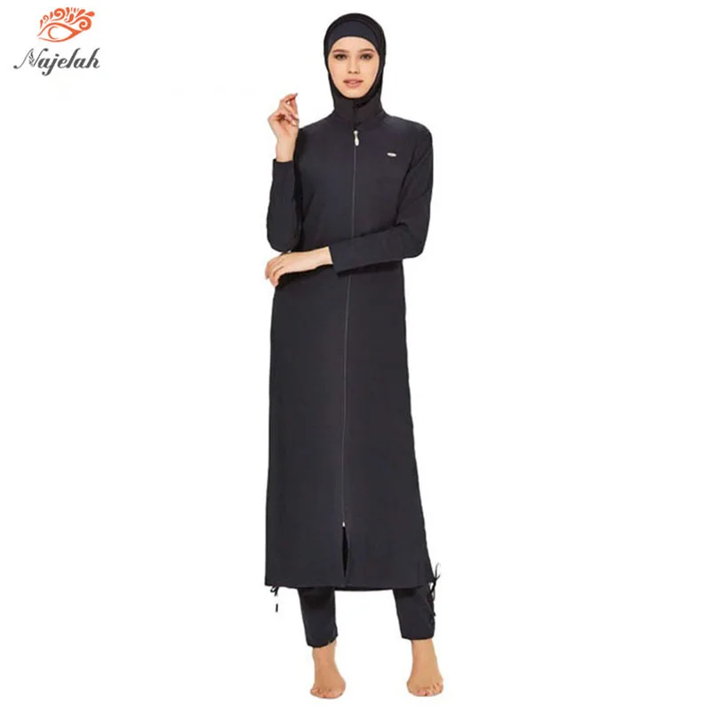 буркини мусульманский купальник женский хиджаб мусулманский женские Мусульманский купальник, Женский скромный купальный костюм для женщин, Исламский купальник с длинным рукавом Burkini, накидки, рубашка летучая