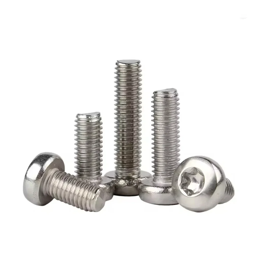 Фото 100 шт. винтов с круглой головкой Torx из нержавеющей стали 304, M1.4, M1.6, M2, M2.5, M3, шестигранные машинные винты, длина 3/4/5/6/8/10/12/14-30 мм №2