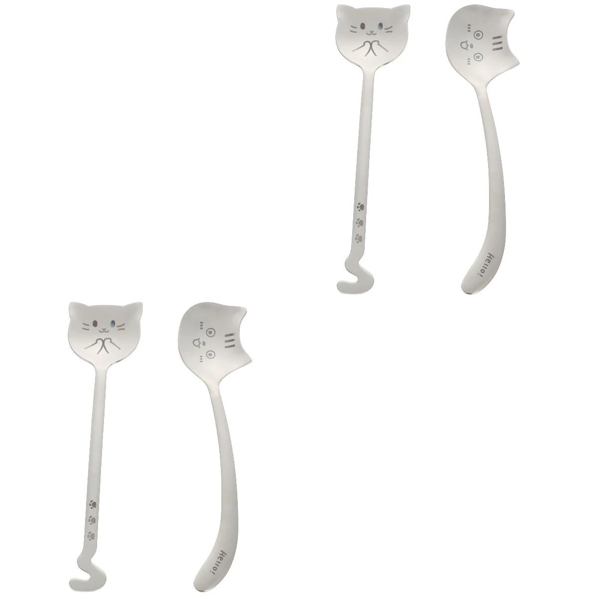 

4 Coffee Spoons Stainless Steel Spoons Delicate Dessert Scoops )