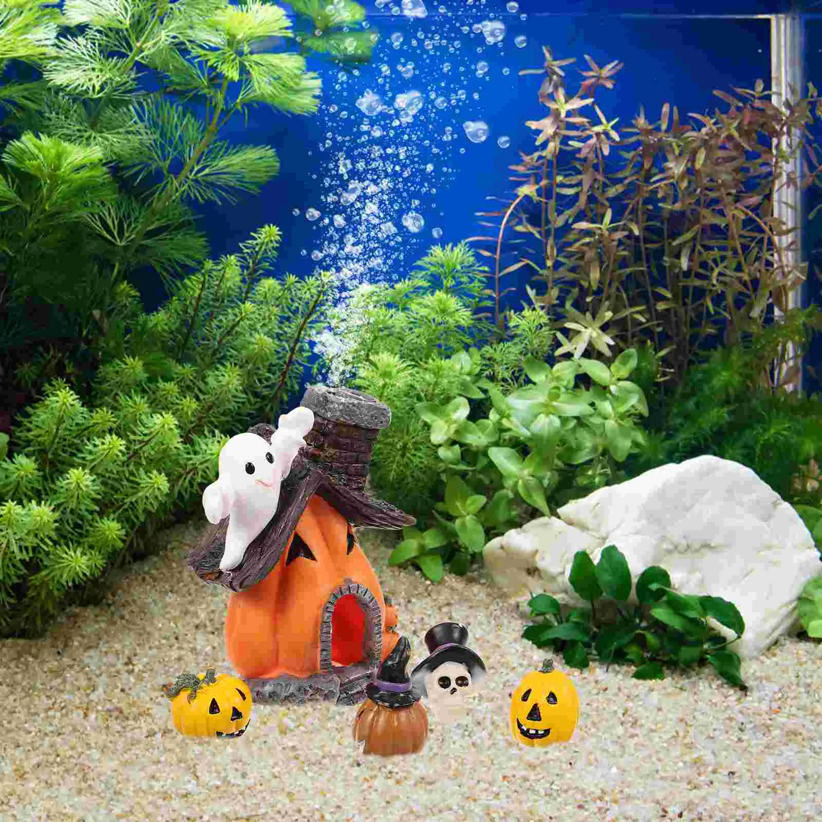 

5 Pcs Halloween Decorations Fish Tank Prop Aquarium Plastic Decorative Element Home Artificial