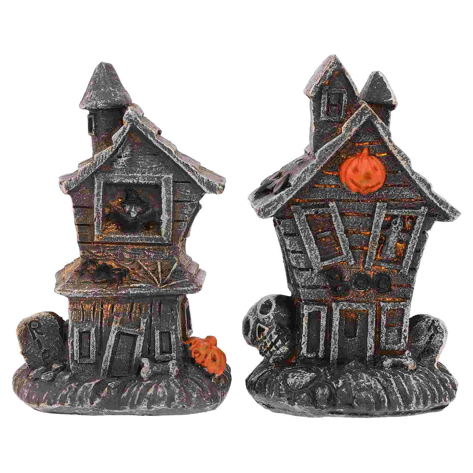 

2Pcs Lamps Haunted House Adornments Decorative Night Lights (Black)