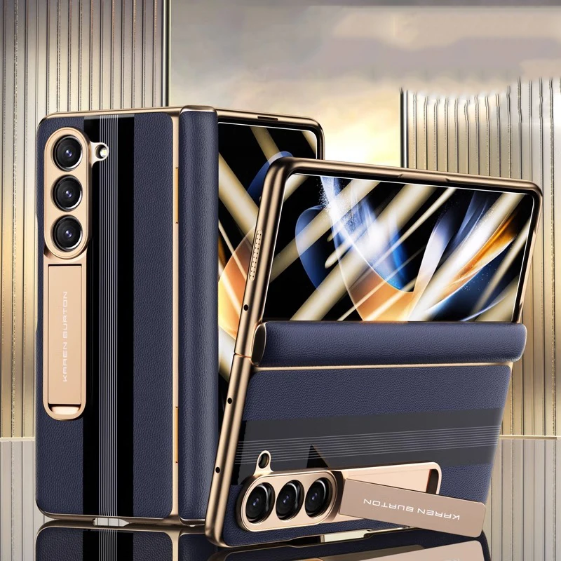 

Чехол для Samsung Galaxy Z Fold 5, чехлы из натуральной кожи с магнитным покрытием и шарнирами, чехол с откидной подставкой 4 3 360 дюйма
