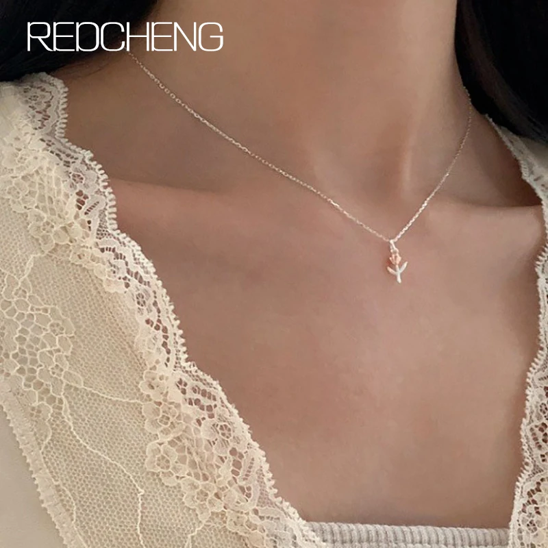 

Очаровательное цветочное ожерелье REDCHENG для женщин, Модная креативная темпераментная цепочка до ключиц, праздничные пляжные аксессуары, по...