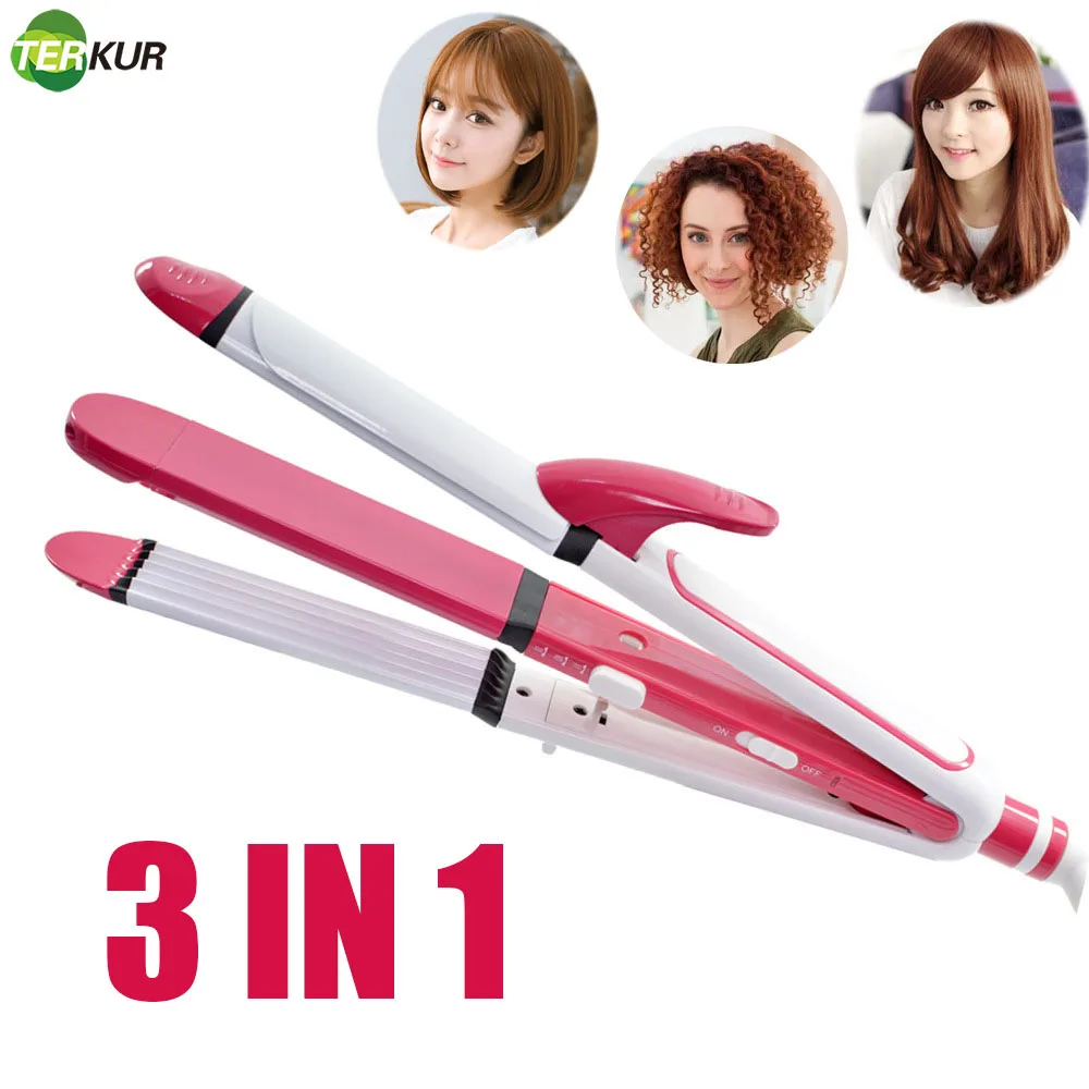 Профессиональный Выпрямитель для волос 3 в 1 плойка Tacos Стайлинг анти-ожоги дизайн