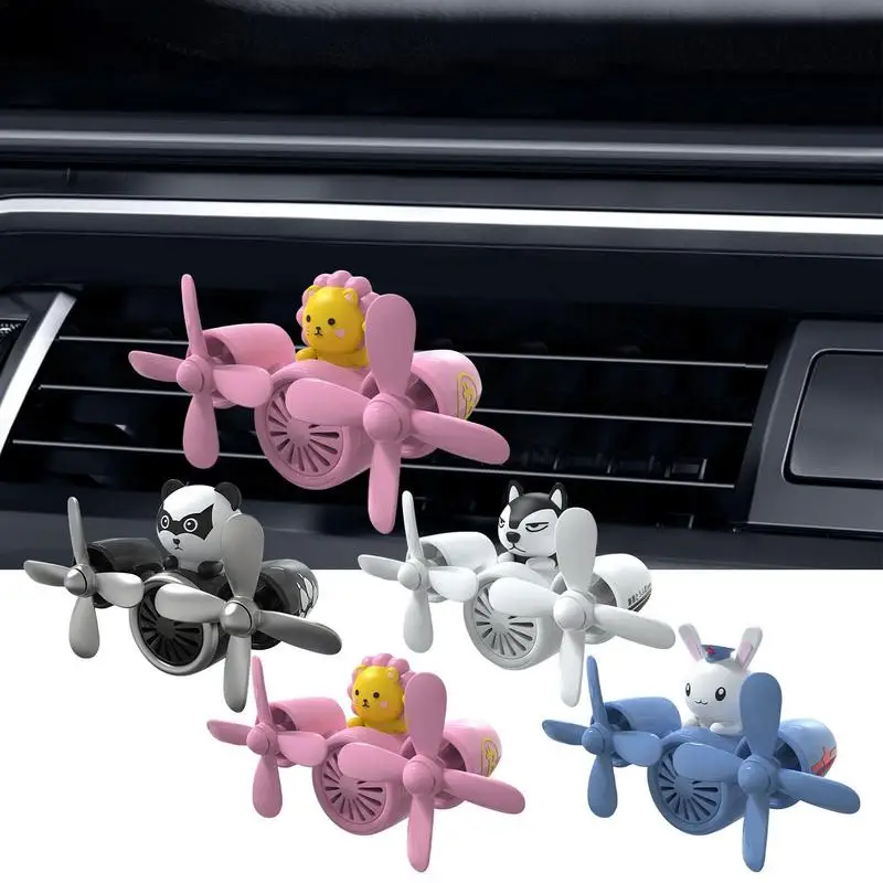 

Automotive Air Fresheners Cute Animal Pilot Car Diffuser Rotating Propeller Aromatherapy Ornament Vehicle Outlet Vent Fragrance