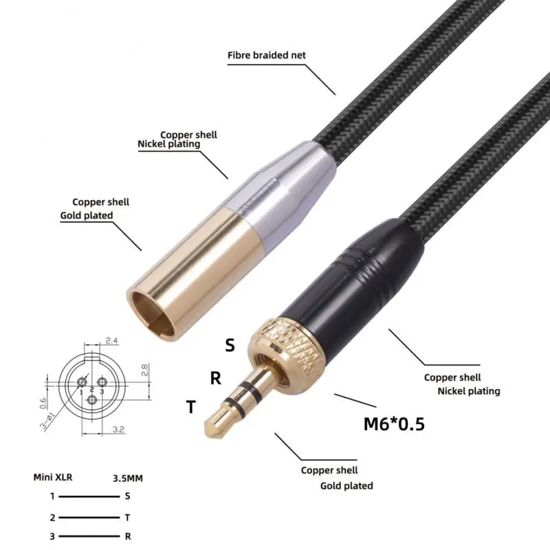 

Anti-interference Metric Audio Cable Good Contact Performance Audio Cable Internal Thread Audio Cable The Plug Is Gold-plated
